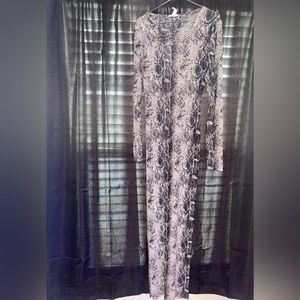 Long sleeve snakeskin bodycon dress
